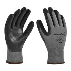 GUANTE NYLON GRIS CON NITRILO ESPUMADO NEGRO DERMACARE MOD. D51810-9