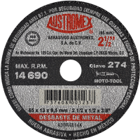 RUEDA RESINOSA PARA DESBASTE DE METAL 2 1/2" MOD. X274