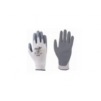 GUANTE NYLON BLANCO CON NITRILO ESPUMADO GRIS DERMACARE MOD. D51800-7 GUANTE NYLON BLANCO CON NITRILO ESPUMADO GRIS DERMACARE MOD. D51800-7