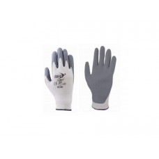 GUANTE NYLON BLANCO CON NITRILO ESPUMADO GRIS DERMACARE MOD. D51800-9