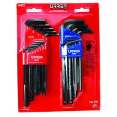 JUEGO DE LLAVES ALLEN BOLA 1.5MM-10MM Y .50"-3/8" 22 PIEZAS MOD. U49822